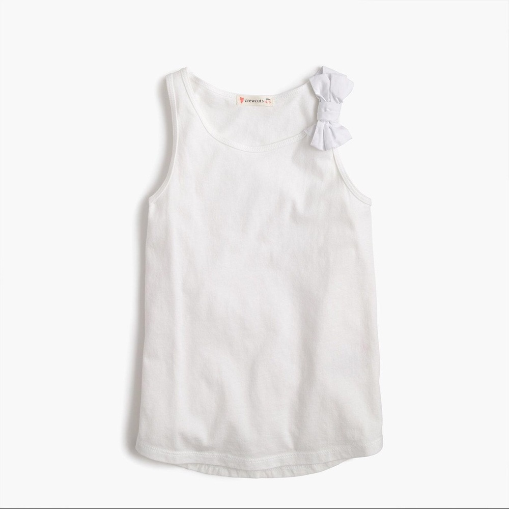 Girls White Bow Tank Top